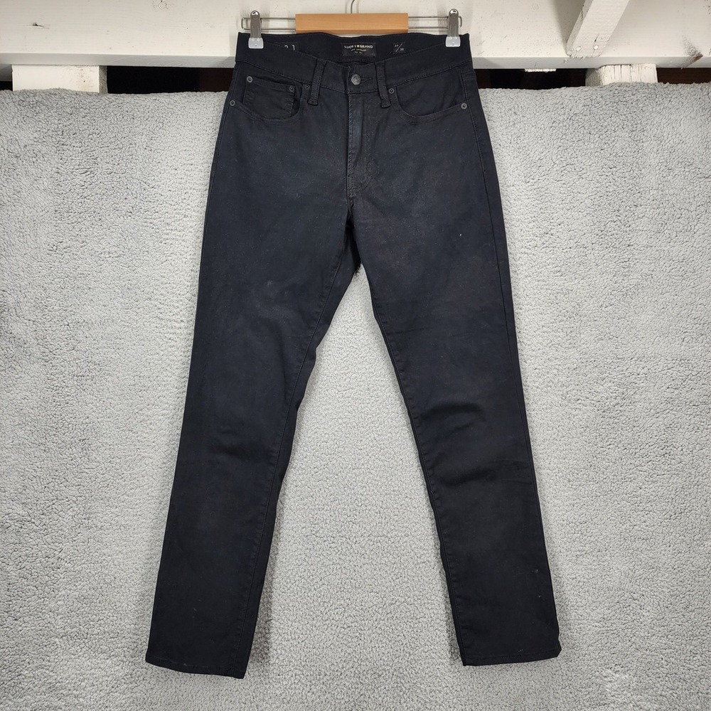 Lucky Brand‎ 121 Slim Straight Black Jeans Mens Size 29x30 Cotton Blend Stretch